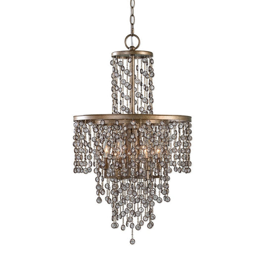 Uttermost Valka Chandelier 6 Light Steel/K9 Crystal -Traditional Installation