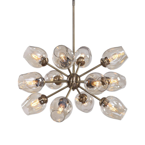 Uttermost Chet Sputnik Chandelier 12 Light Steel/Glass