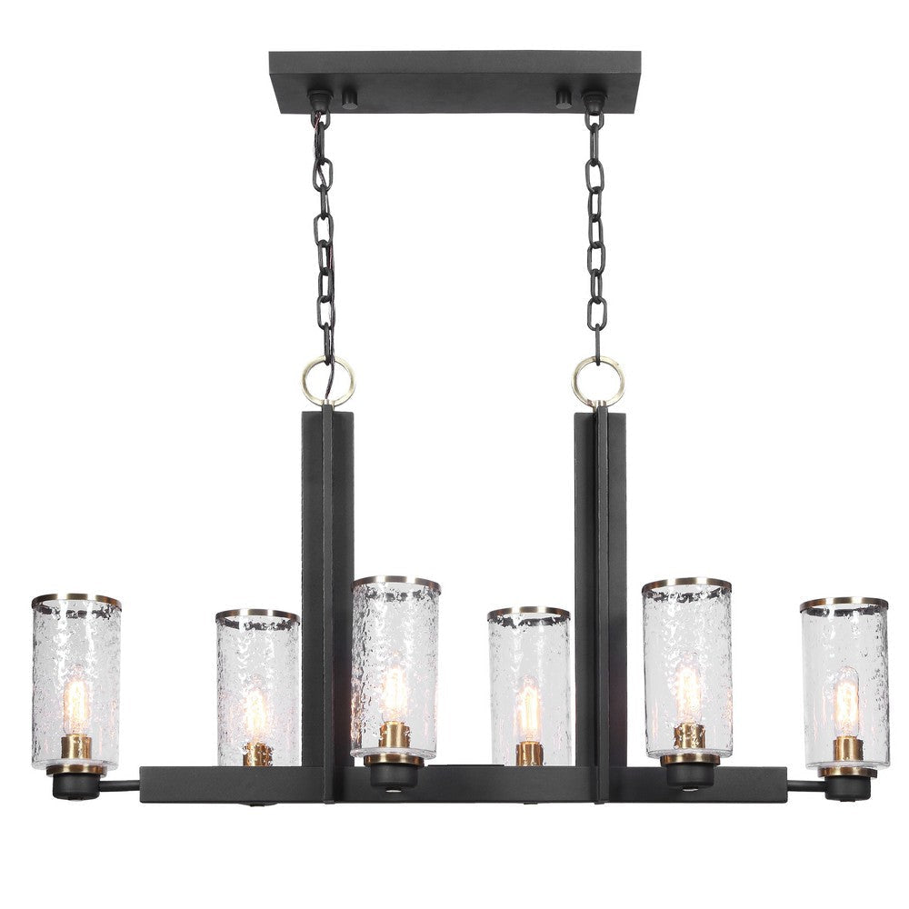 Uttermost Jarsdel - 6 Light Industrial Island - 44.5 inches Wide by 11.5 inches deep