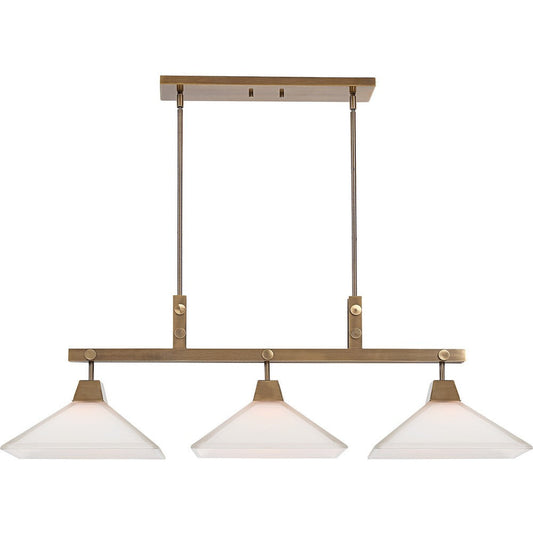 Uttermost Brookdale - 3 Light Linear Chandelier - 43.88 inches Wide by 13 inches deep