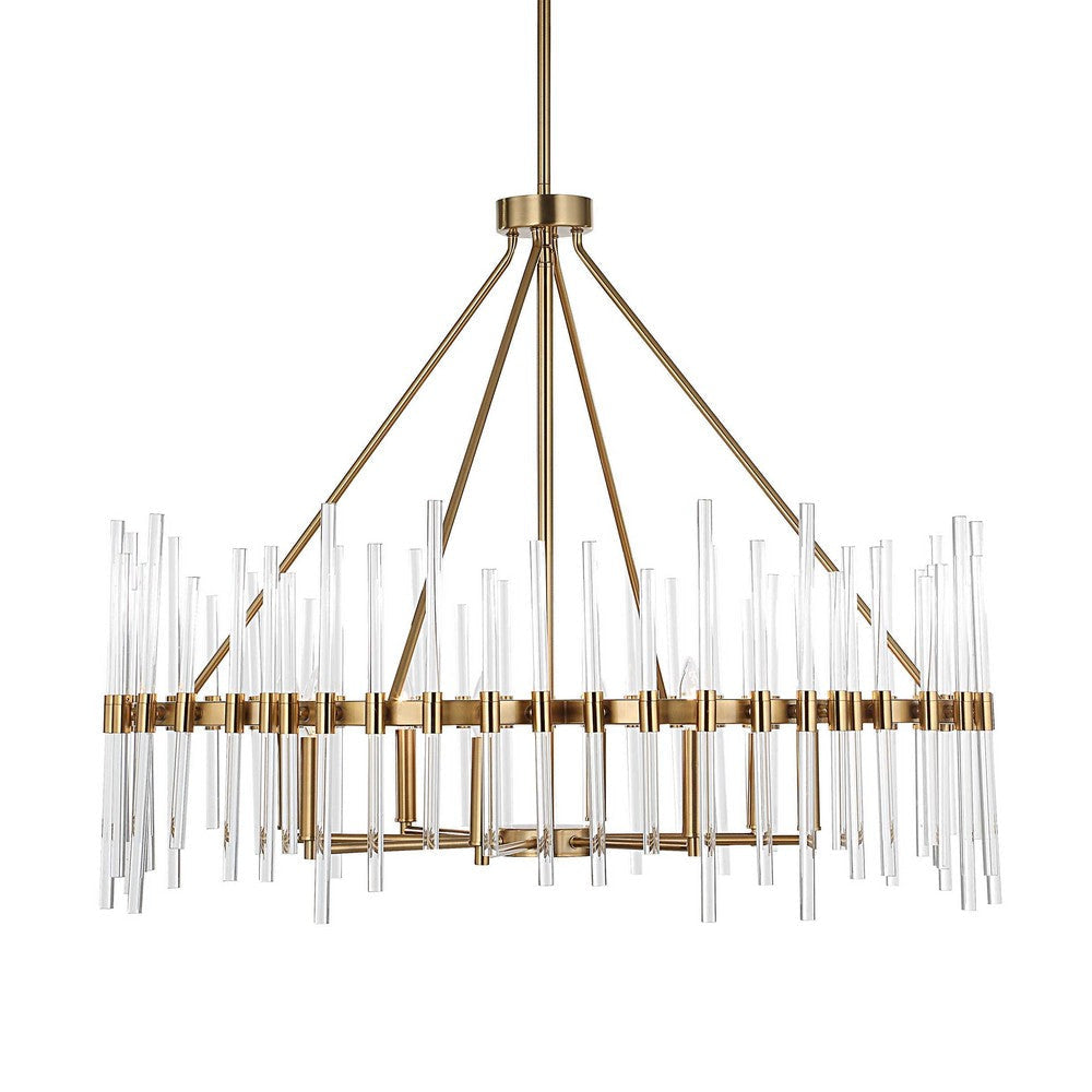 Uttermost Crystal Stick 8 Light Brass Chandelier UT-21389