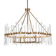 Uttermost Crystal Stick 8 Light Brass Chandelier