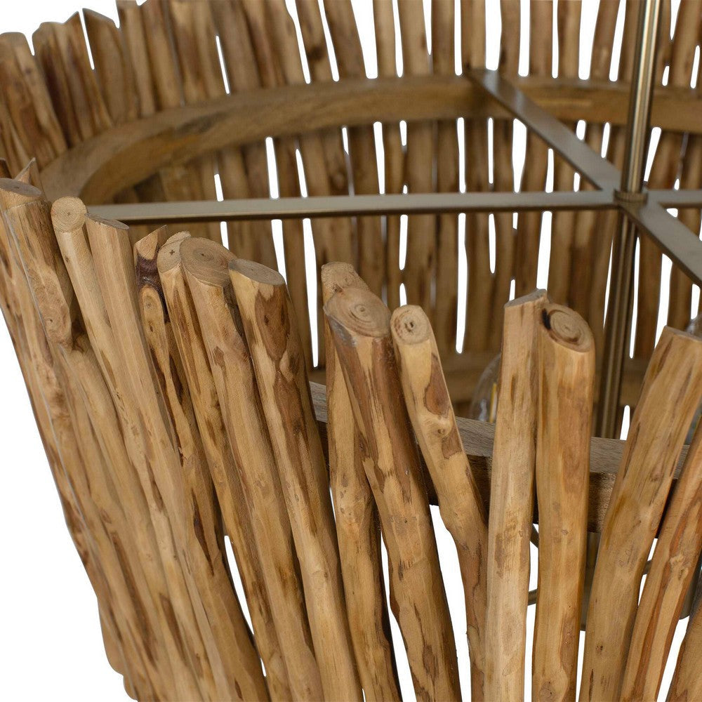 Uttermost Rhea 4 Light Wood Branch Chandelier UT-21395