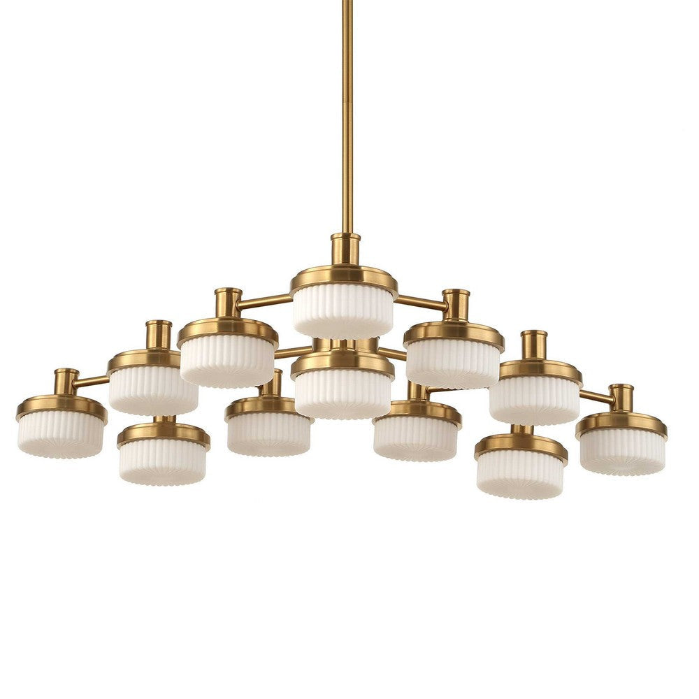 Uttermost Wedge 12 Lt LED Brass Chandelier UT-21408