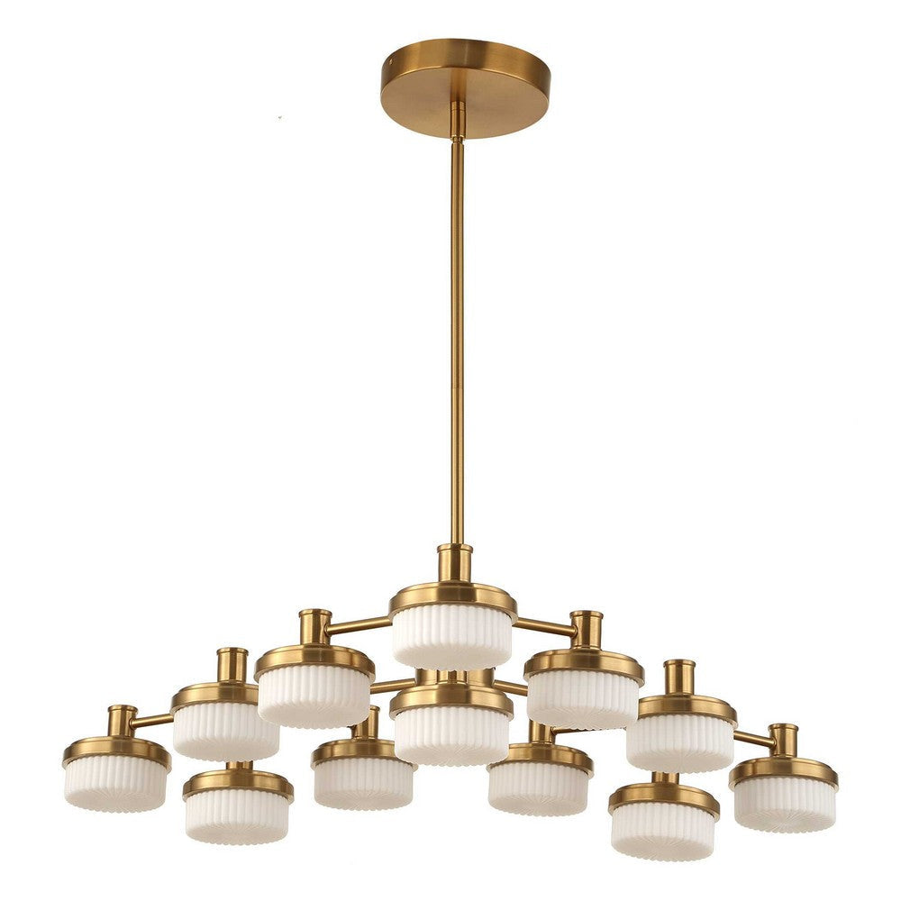 Uttermost Wedge 12 Lt LED Brass Chandelier UT-21408