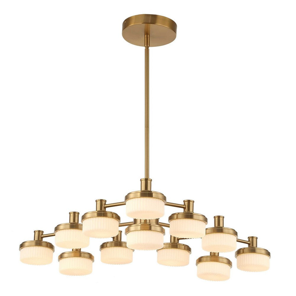 Uttermost Wedge 12 Lt LED Brass Chandelier