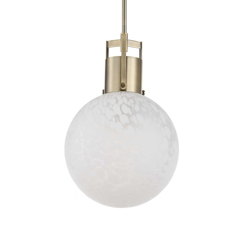 Uttermost Huch 1 Light White Glass Pendant UT-21609