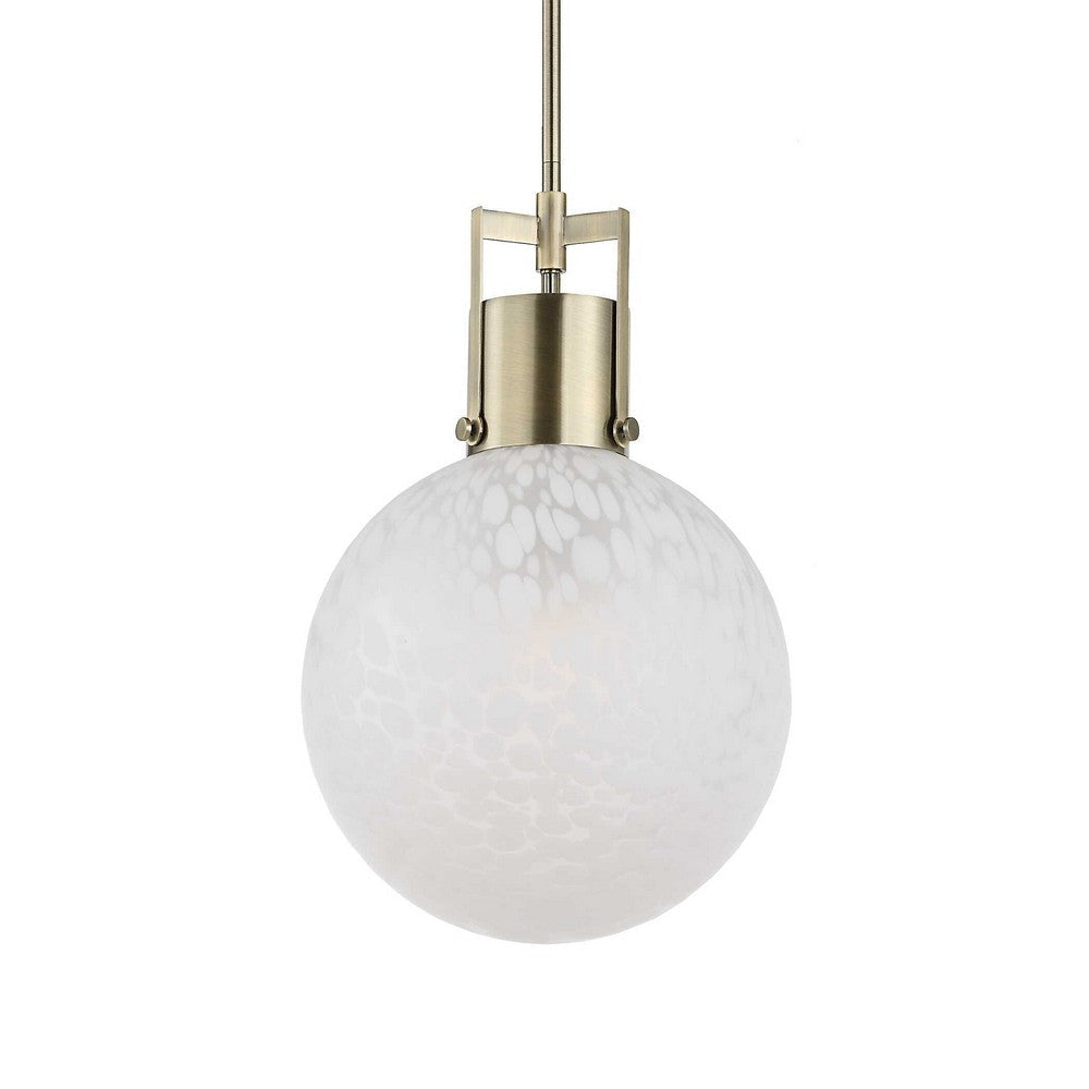 Uttermost Huch 1 Light White Glass Pendant UT-21609
