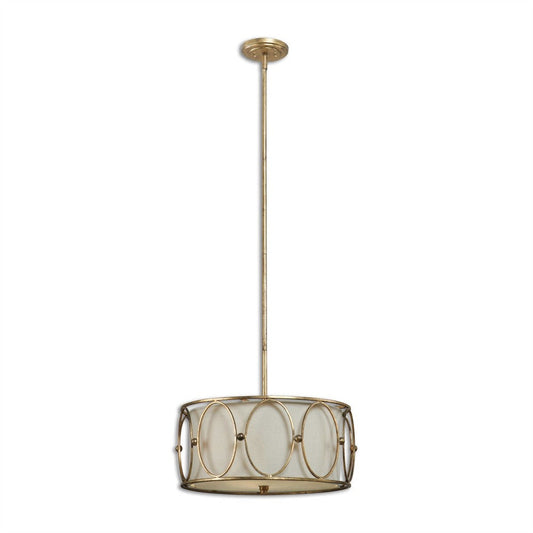 Uttermost Ovala 3 Light Gold Drum Pendant By Casagear Home