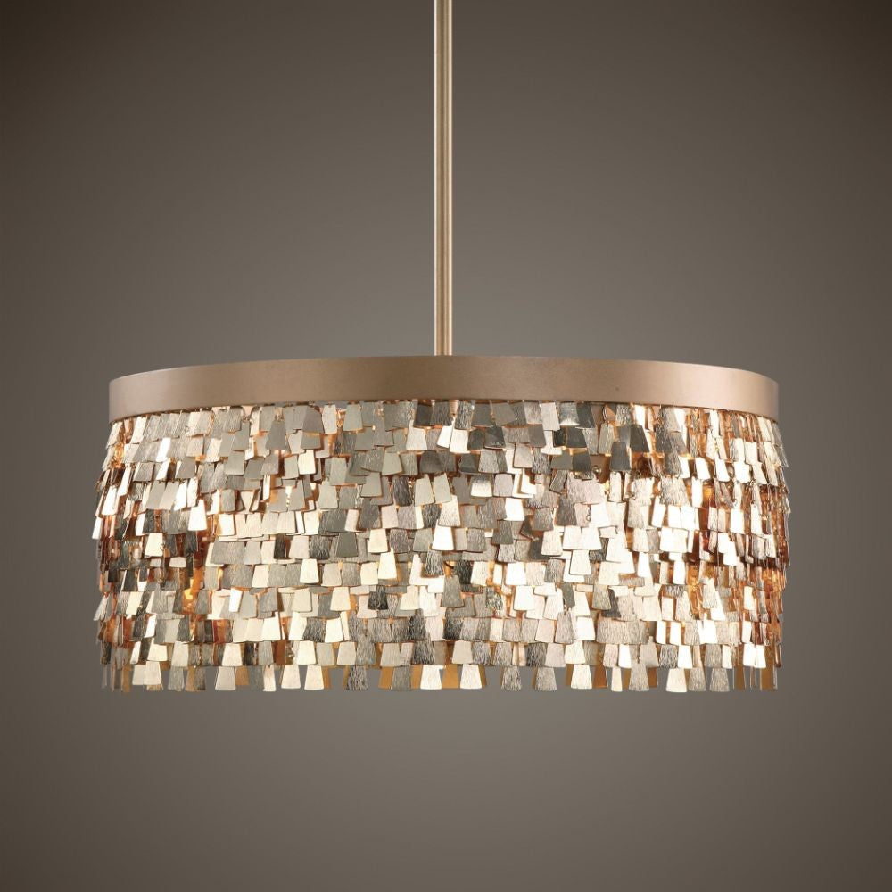 Uttermost Tillie 3 Light Textured Gold Pendant By Casagear Home UT-22064