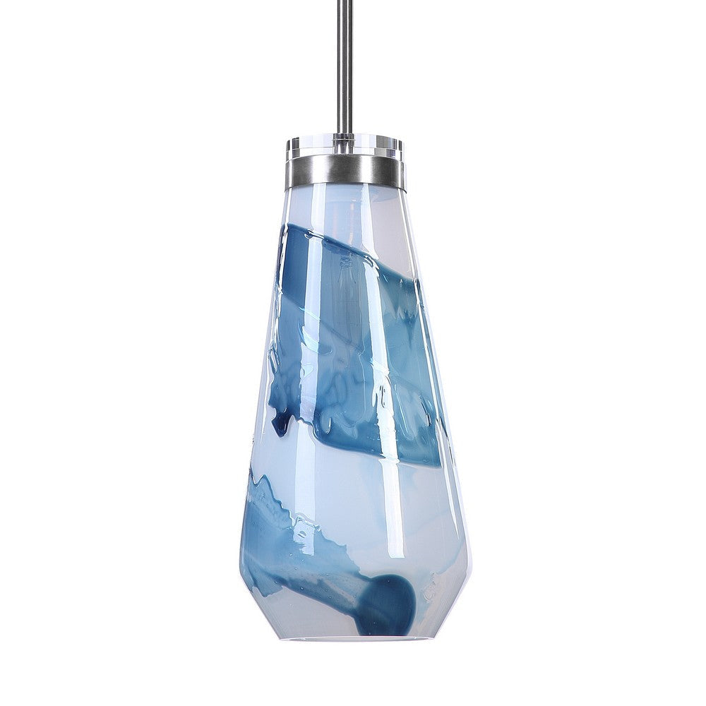 Uttermost Windswept Blue & White 1 Light Mini Pendant By Casagear Home UT-22197