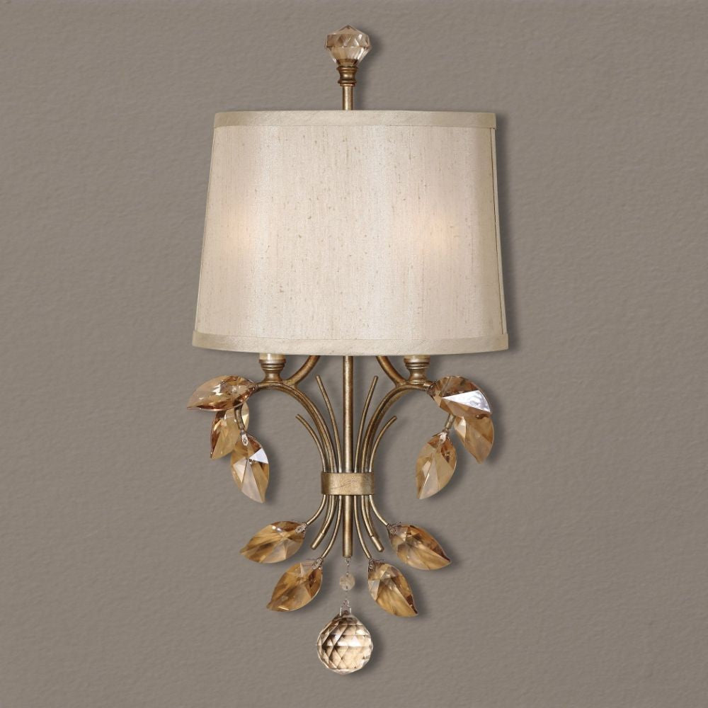 Uttermost Alenya 2 Light Gold Wall Sconce By Casagear Home UT-22487