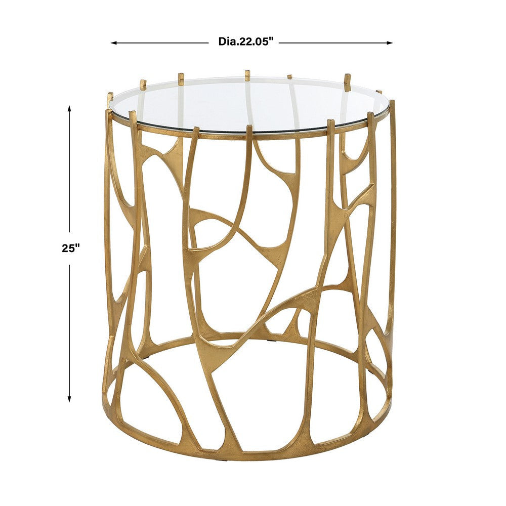 Uttermost Ritual Round Gold Side Table By Casagear Home UT-22894