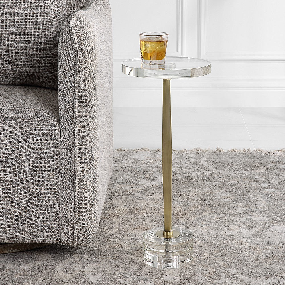 Uttermost Groove Crystal Drink Table By Casagear Home UT-22908