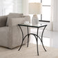 Uttermost Alayna Black Metal & Glass End Table By Casagear Home UT-22911