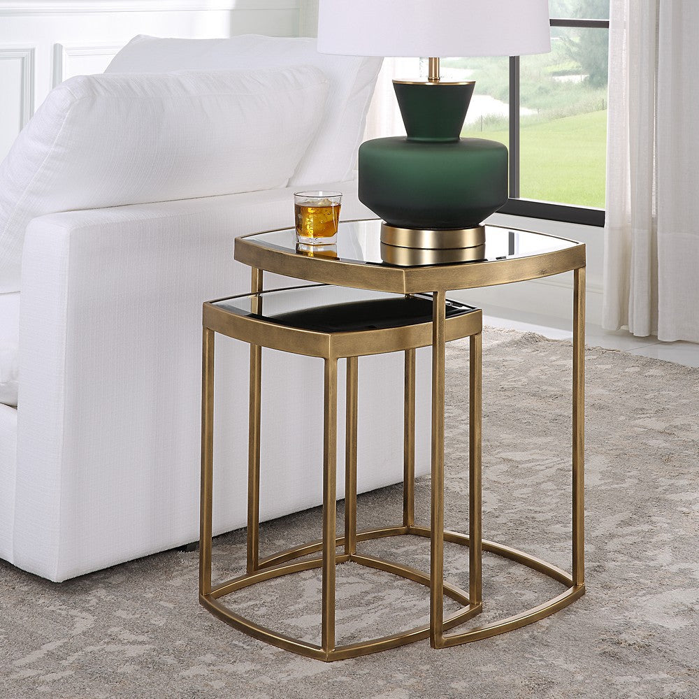 Uttermost Vista Gold Nesting Tables Set Of 2 By Casagear Home UT-22957