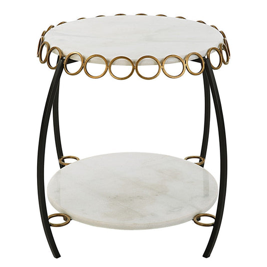 Chainlink - Side Table-21.75 Inches Tall and 25.25 Inches Wide