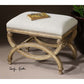 Uttermost Karline Natural Linen Small Bench By Casagear Home UT-23052