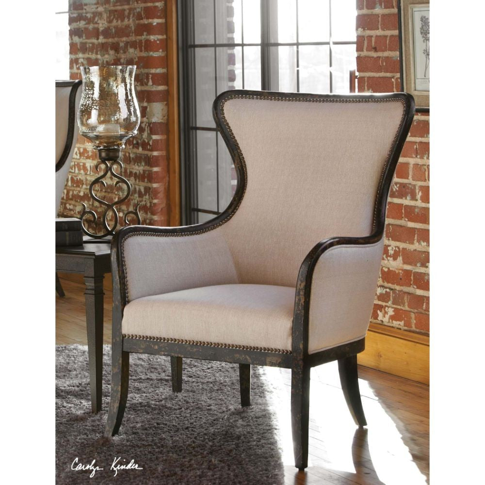 Uttermost Sandy Wing Back Armchair By Casagear Home UT-23073