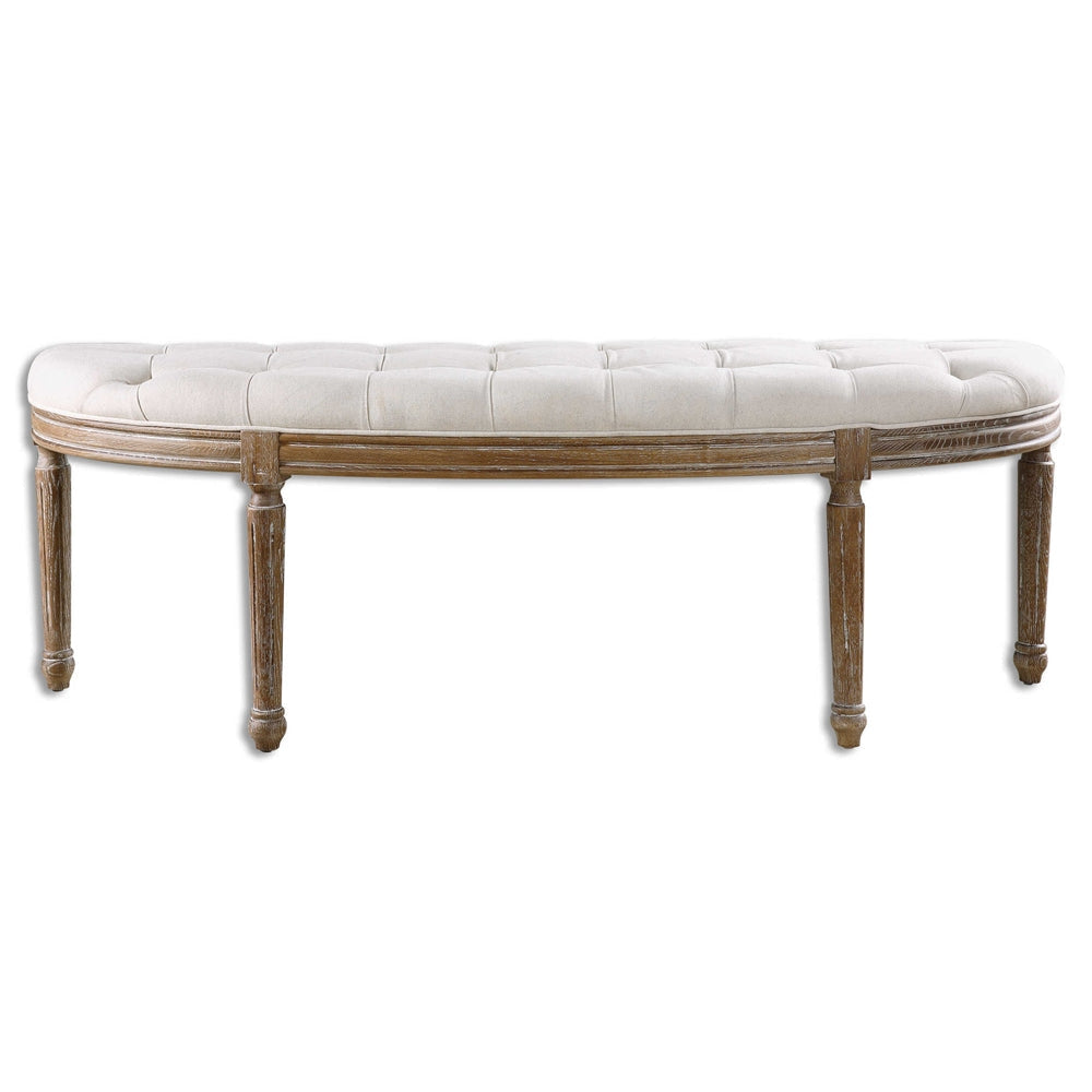 Uttermost Leggett Tufted White Bench By Casagear Home