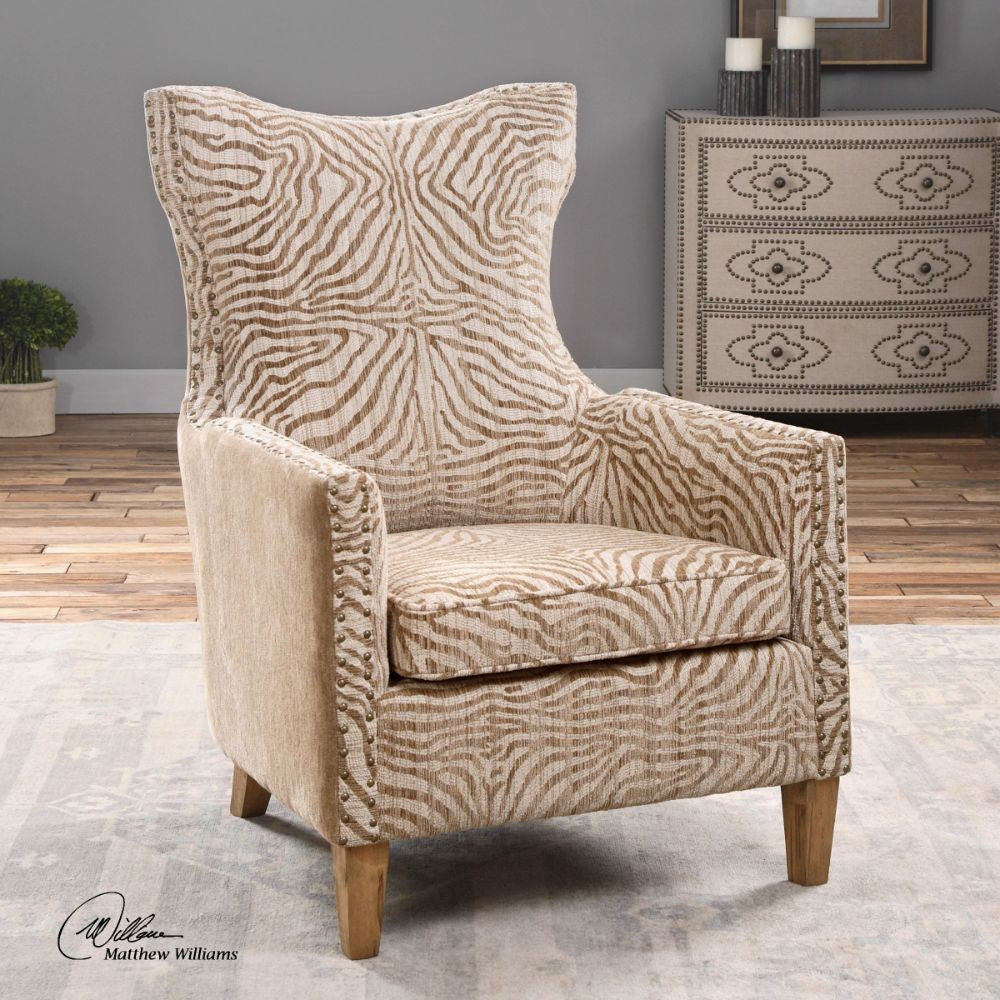 Uttermost 23208 Kiango Animal Pattern Armchair