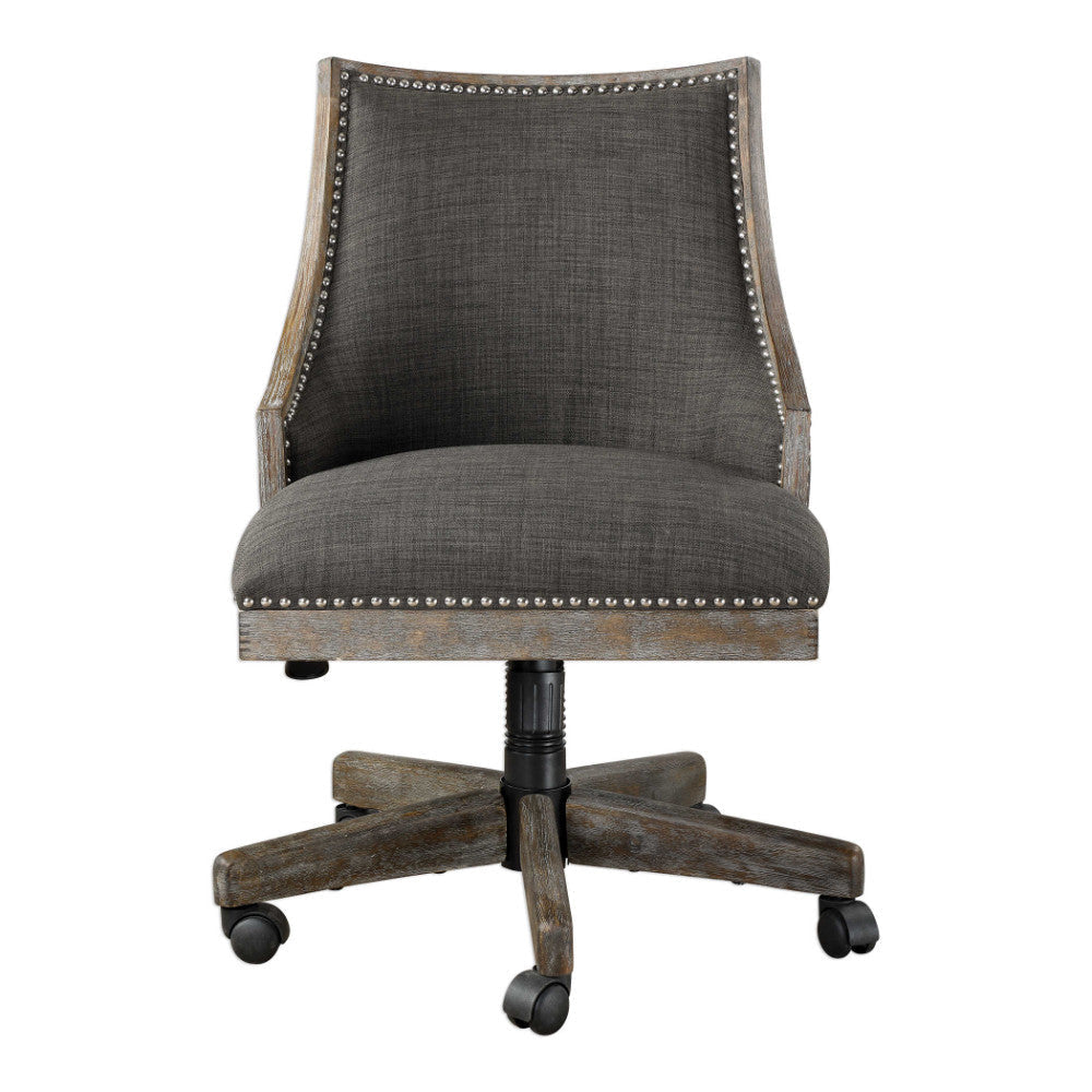 Uttermost Aidrian Charcoal Desk Chair By Casagear Home