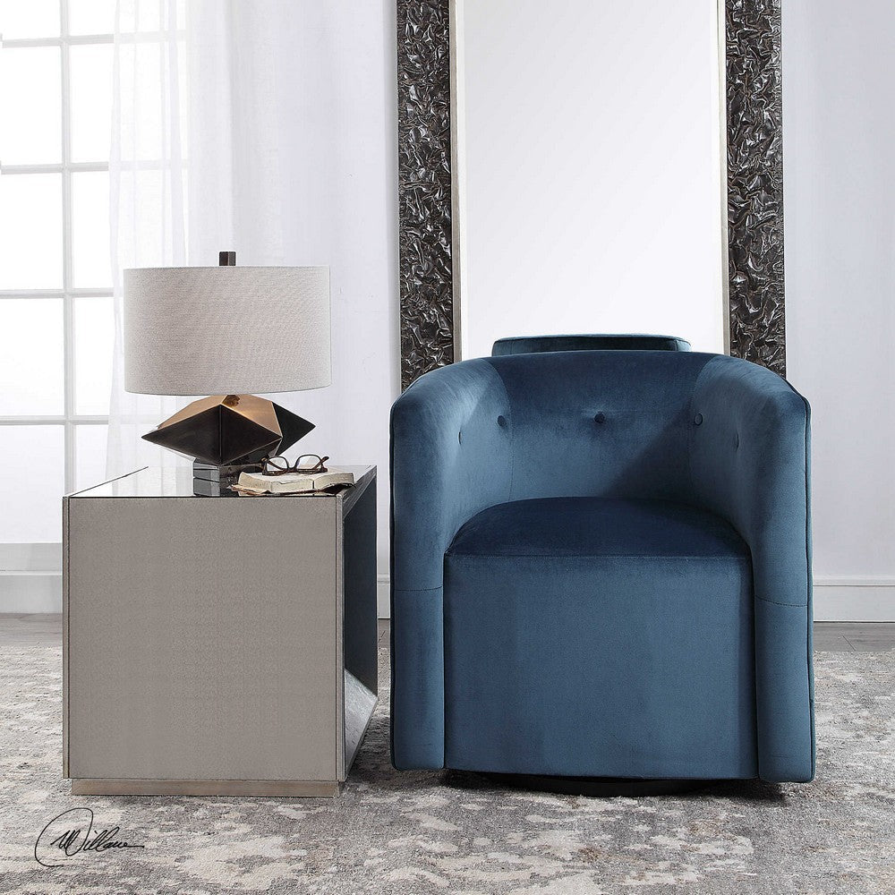 Uttermost Mallorie Blue Swivel Chair By Casagear Home UT-23491