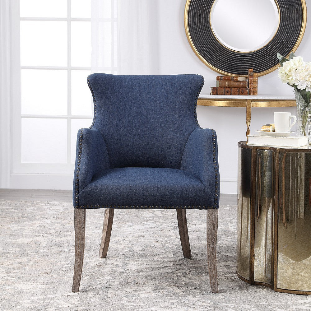 Uttermost Yareena Blue Wing Chair By Casagear Home UT-23499