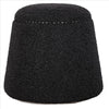 Gumdrop - 18.5 inch Ottoman - 18.5 inches wide by 18.5 inches deep-Black Faux Shearling/Black Nickel Finish
