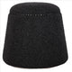 Gumdrop - 18.5 inch Ottoman - 18.5 inches wide by 18.5 inches deep-Black Faux Shearling/Black Nickel Finish