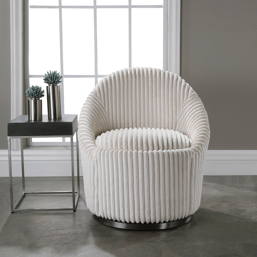 Uttermost Crue White Swivel Chair By Casagear Home UT-23578