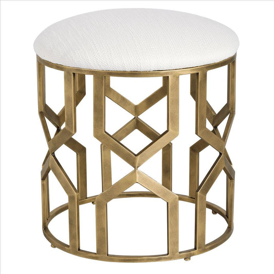 Trellis - 20.5 inch Geometric Accent Stool - 18 inches wide by 18 inches deep