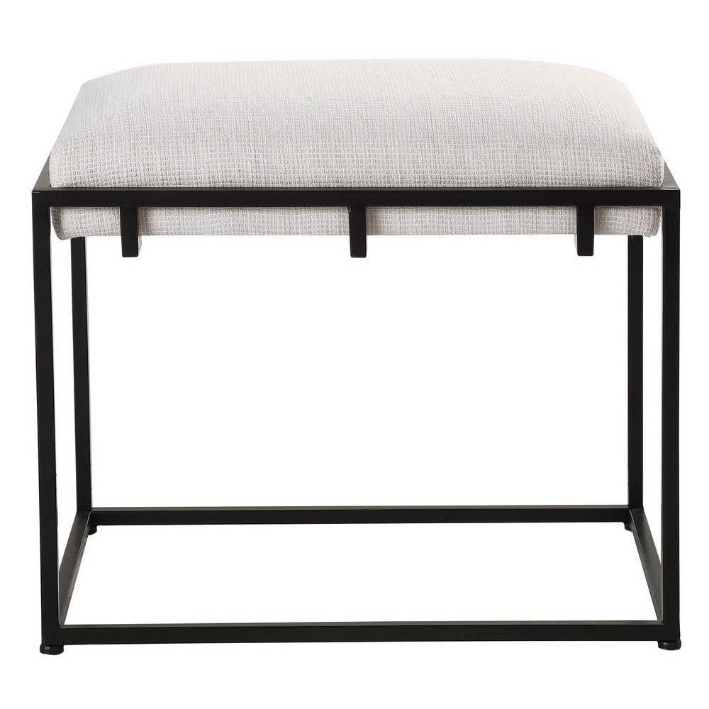 Uttermost Paradox 24" Wide Matte Black and White Small Bench