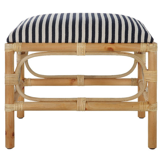 Uttermost Laguna Blue and White Stripe Small Bench