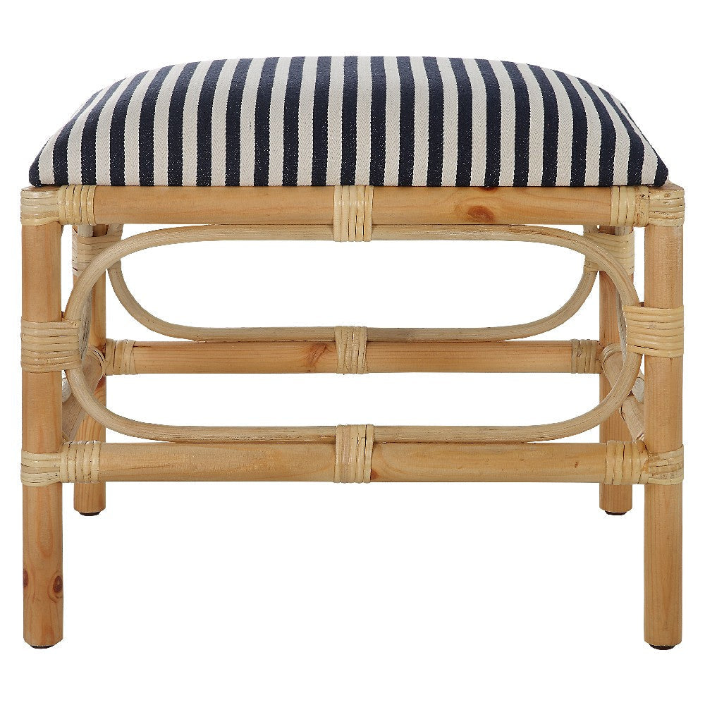 Uttermost Laguna Blue and White Stripe Small Bench
