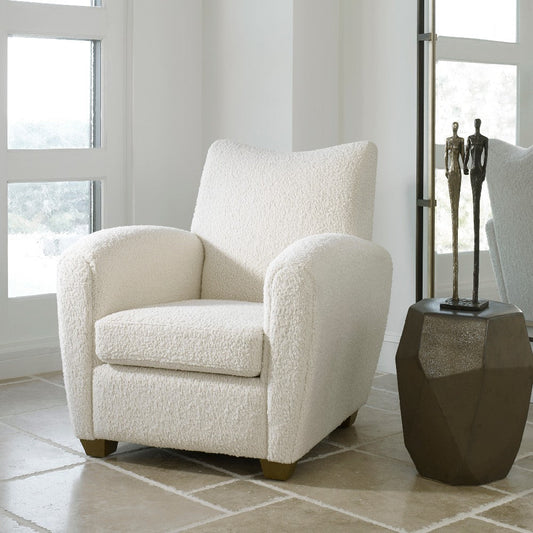 Uttermost Teddy White Shearling Accent Chair By Casagear Home UT-23682