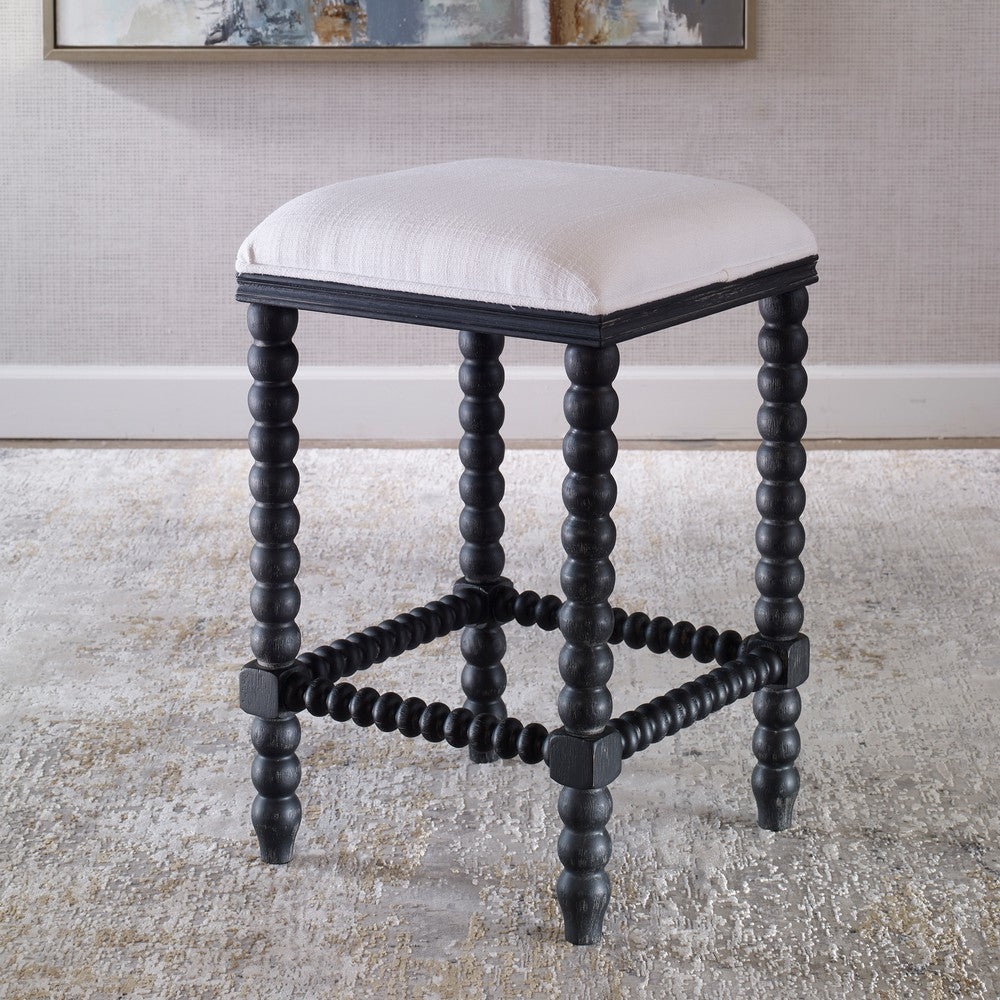 Uttermost Pryce Black Backless Counter Stool By Casagear Home UT-23684