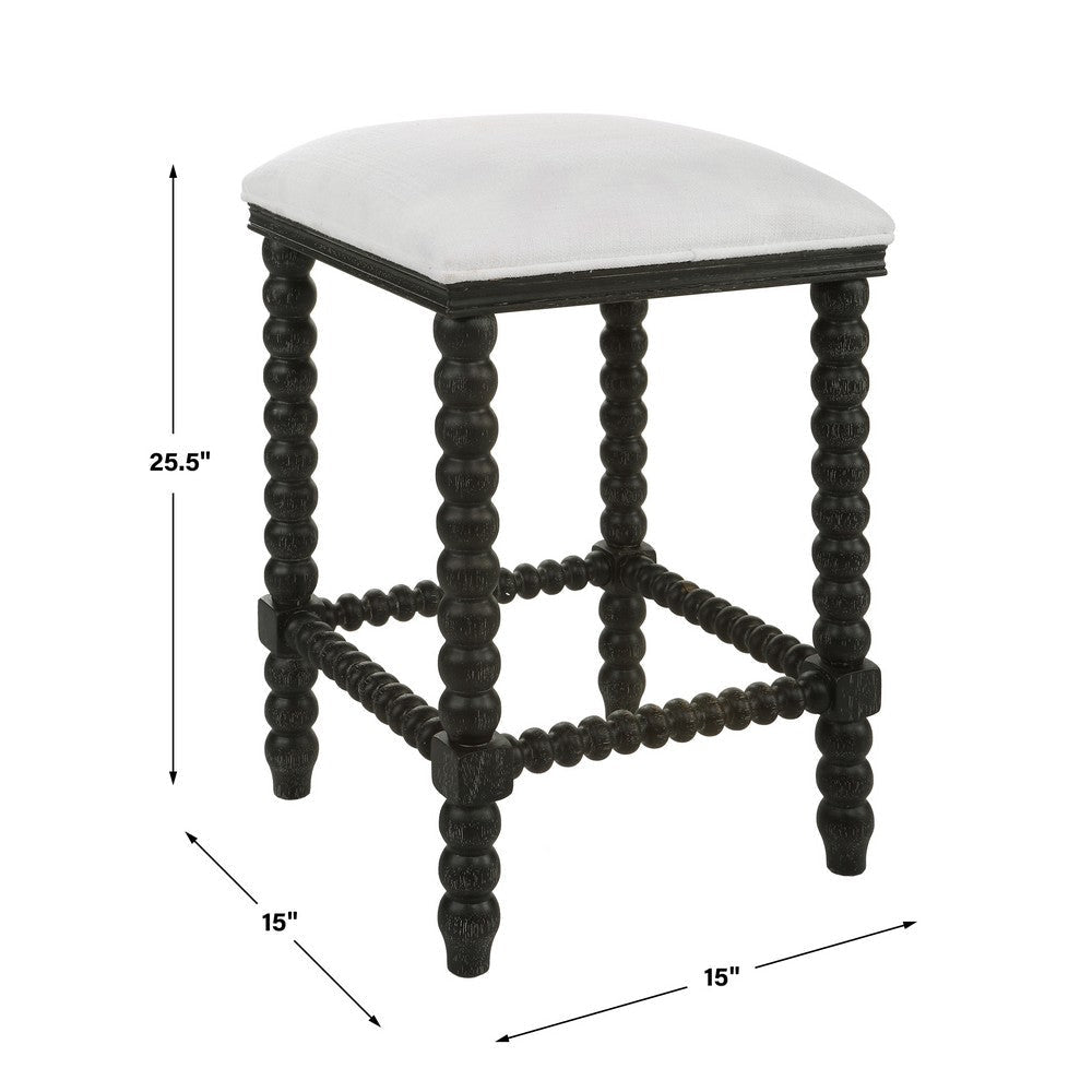 Uttermost Pryce Black Backless Counter Stool By Casagear Home UT-23684