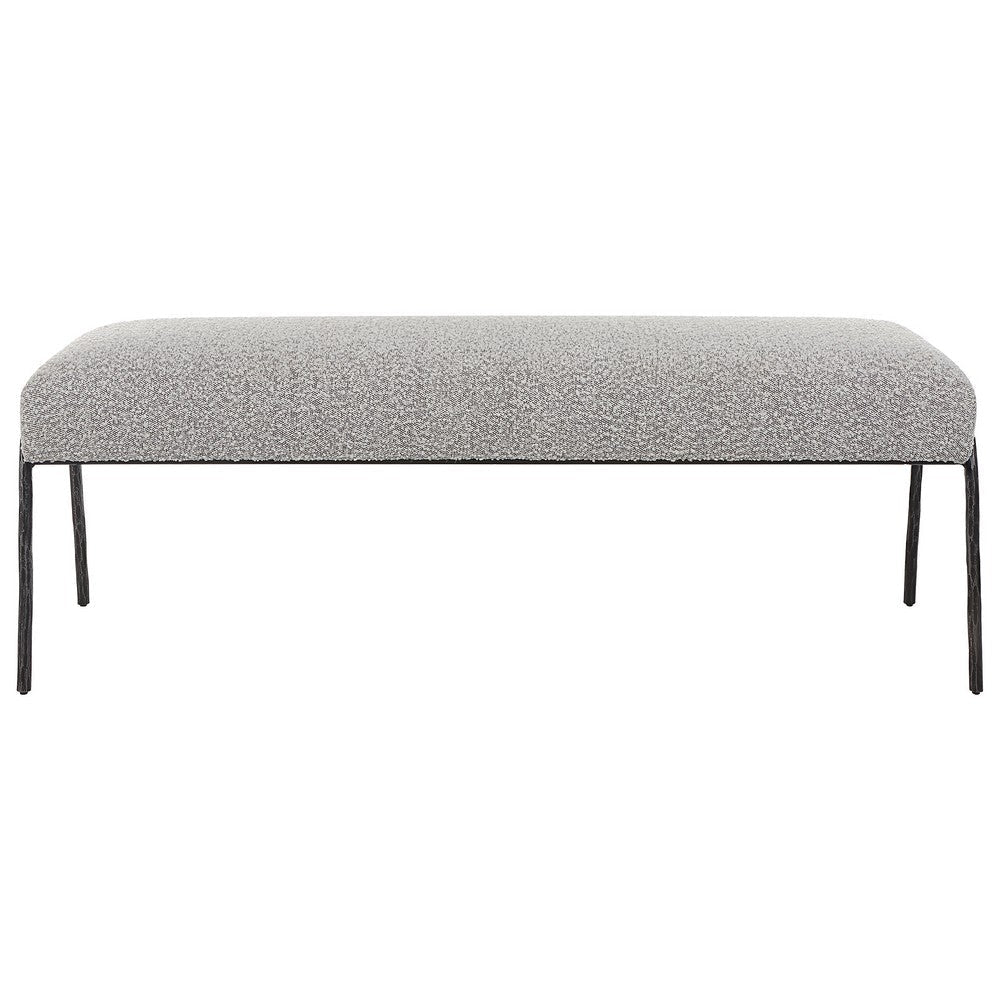 Uttermost Jacobsen Plywood and Iron Modern Gray Bench 23685