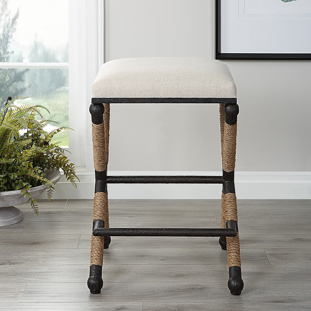 Uttermost Firth Rustic Oatmeal Counter Stool By Casagear Home UT-23709