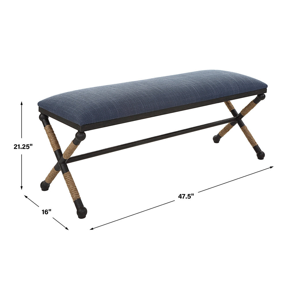 Uttermost Firth Rustic Navy Bench By Casagear Home UT-23713