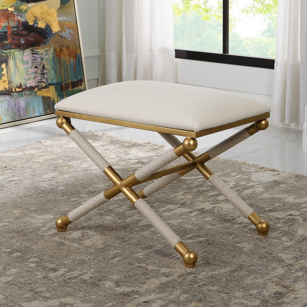 Uttermost Socialite White Small Bench By Casagear Home UT-23732