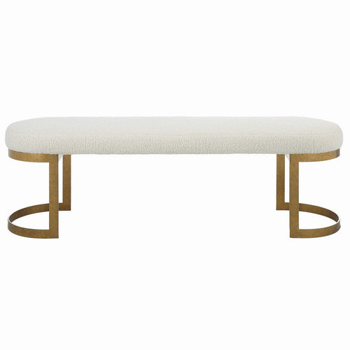 Uttermost Infinity Metal and MDF Gold Bench 23757