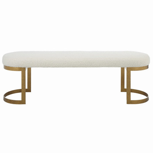 Uttermost Infinity Metal and MDF Gold Bench 23757