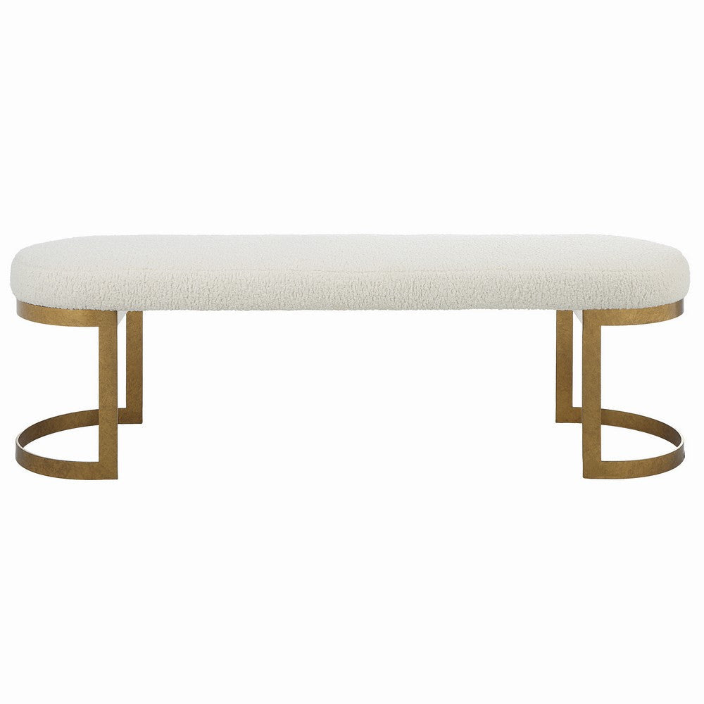 Uttermost Infinity Metal and MDF Gold Bench 23757