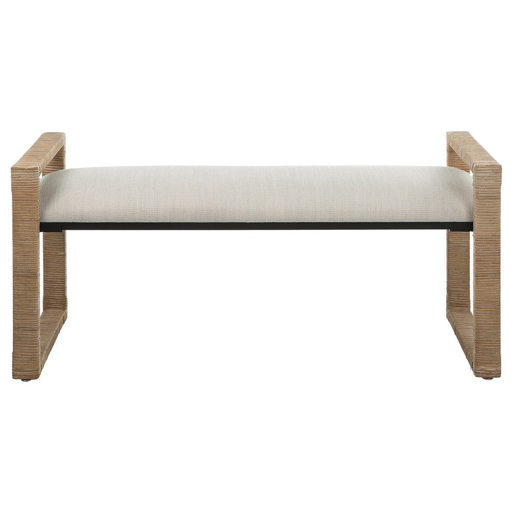 Uttermost Areca Coastal Rattan Bench 23760