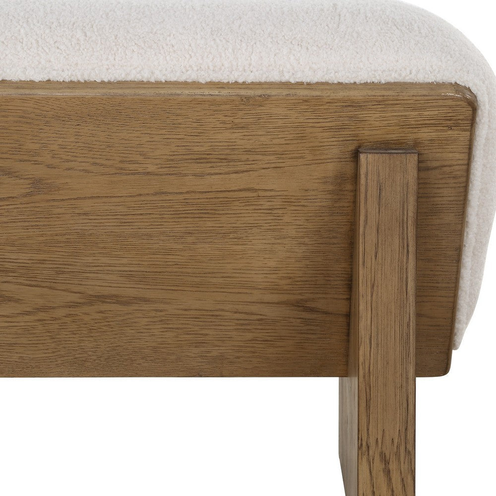 Uttermost Wedged Bench - 59’’ W x 17’’ H Soft Ivory Modern Living Room UT-23806