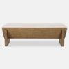 Uttermost Wedged Bench - 59" W x 17" H, Soft Ivory, Modern, Living Room
