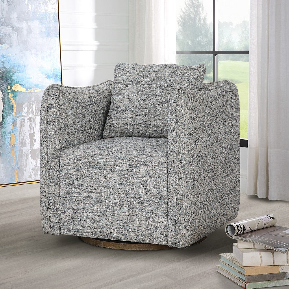 Uttermost Corben Blue Swivel Chair By Casagear Home UT-23820