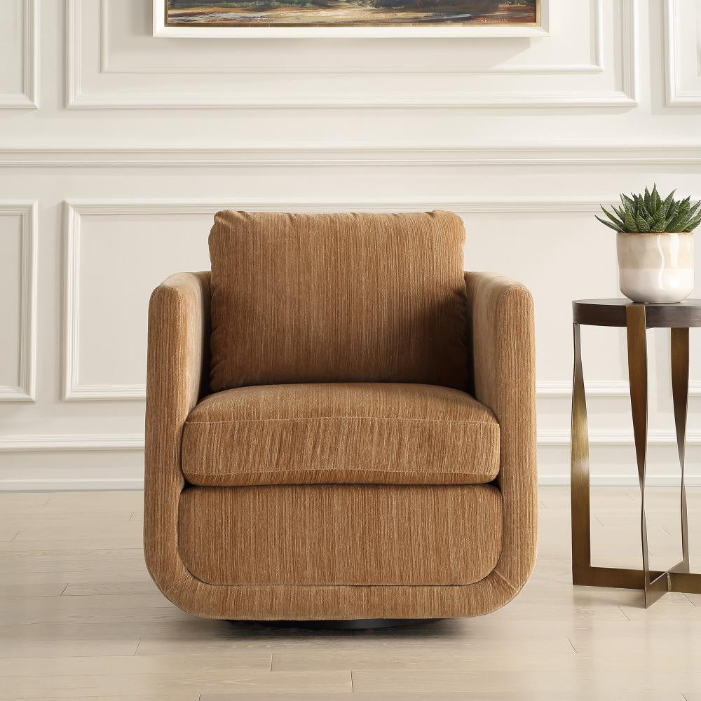 Uttermost 23878 Abound - Swivel Chair-26.5 Inches Tall and 29.5 Inches Wide Finish Color: Ginger UT-23878